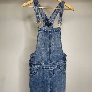 Y2K Acid Wash Denim Overalls‎ Adjustable Straps Small